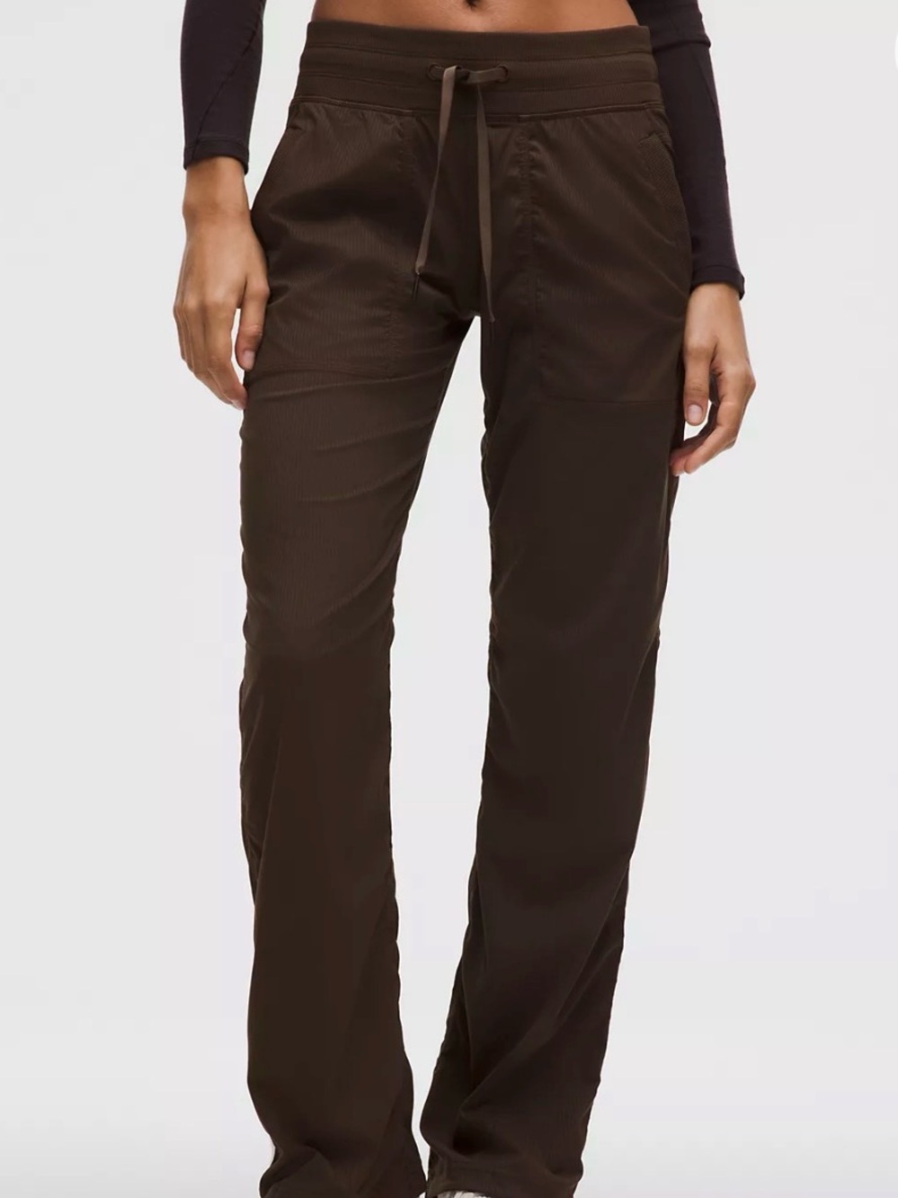Lululemon Dance Studio Mid Rise Athletic Pant Regular Brown Walnut Crunch Sz 10